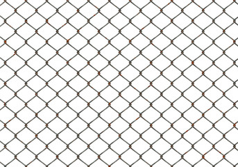 chainlink fence on white background