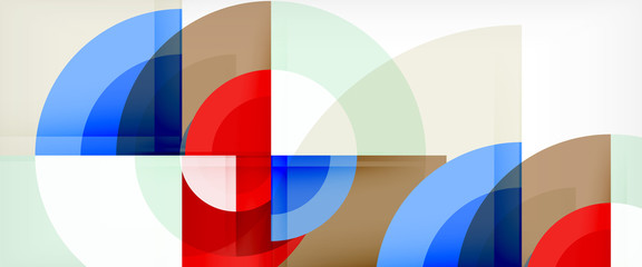 Obraz premium Modern geometric circles abstract background, colorful round shapes with shadow effects