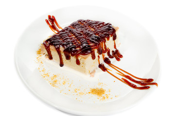 Traditional cake called koh isolated on white
