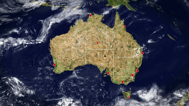 4K Satellite: Australia &ndash; CITIES & STATES