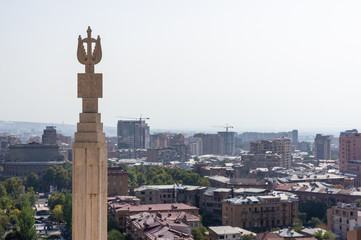 Vue aérienne de la ville d'Erevan en Arménie