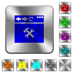Obraz premium Browser tools rounded square steel buttons