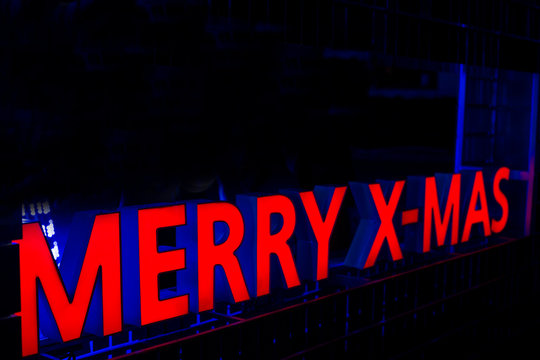 Merry Christmas greeting message with light