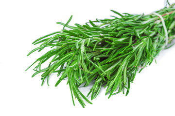 fresh rosemary bunch isolated on white background