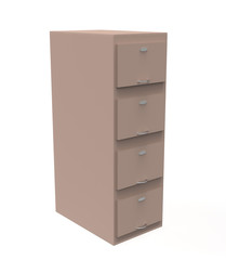 file cabinet on white background. 3d illustration