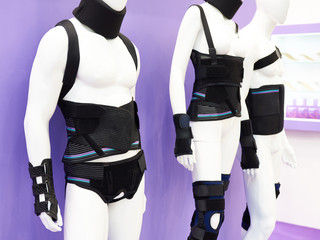Mannequins with medical bandages on body