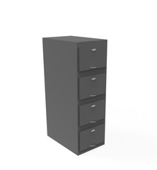 file cabinet on white background. 3d illustration