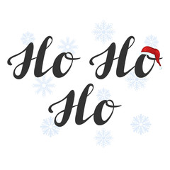 Ho ho ho Lettering on a snowy background