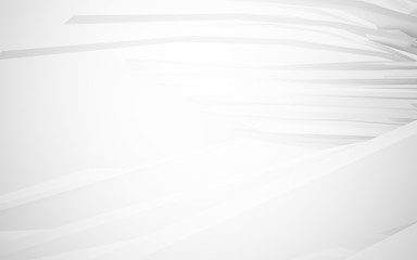 Abstract white interior of the future, with neon lighting. 3D illustration and rendering