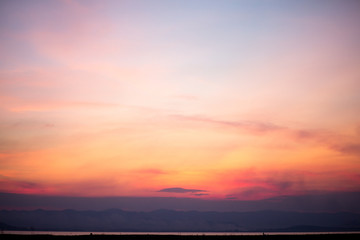 sunset over lake