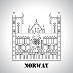 Fototapeta premium Gothic Nidaros cathedral icon