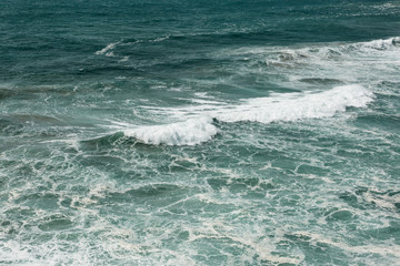 Fototapeta premium Beautiful view of the water surface with the waves of the Atlantic Ocean.