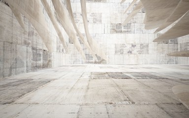 Abstract interior of concrete . Architectural background. 3D illustration and rendering 