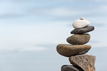 Stack of Stones on the Beach