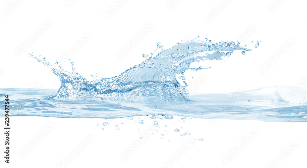 Wall mural water splash isolated on white background,water