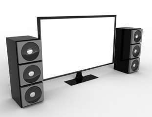 television with surround sound speakers