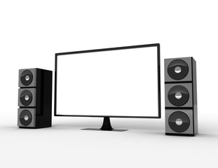 television with surround sound speakers