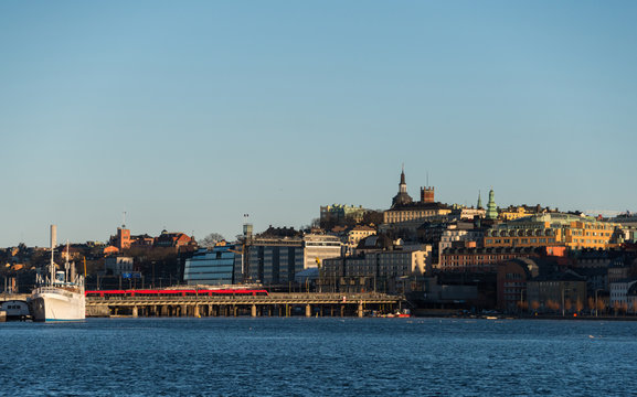 Evening view over S&ouml;der in Stockholm