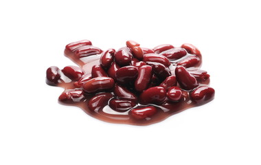 Cooked red beans isolated on white background 