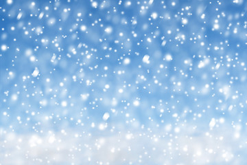 Winter christmas sky with falling snow background