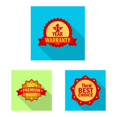 Vector illustration of emblem and badge symbol. Collection of emblem and sticker vector icon for stock.