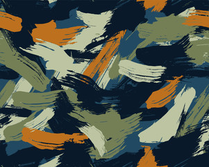 Seamless Brushstroke Camouflage Repeat Pattern