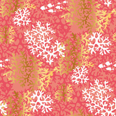 Sea coral color seamless vector pattern