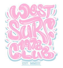 Surf graphic. T-shirt Printing. Lettering Vector Design