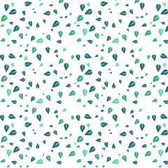 Green Leaves scatter nature pattern textured abstract background vector illustration