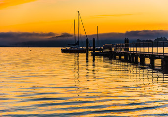 Dynamic Orange Sunrise at the Wharf