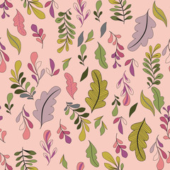 Texture with flowers and plants. Floral ornament. Original flowers pattern.