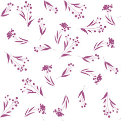 Floral bouquet vector pattern with small flowers and leaves