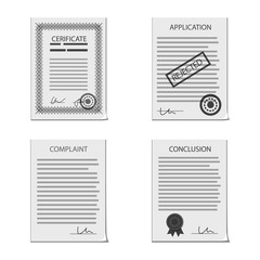 Vector illustration of form and document icon. Collection of form and mark vector icon for stock.