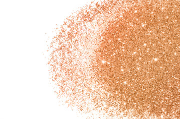 Background with gold glitter on white background for your design