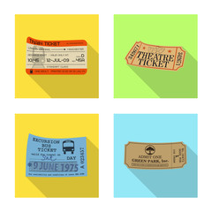 Vector design of ticket and admission sign. Set of ticket and event stock symbol for web.