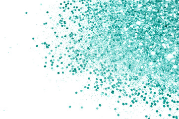 Textured background with blue glitter sparkle on white