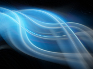 Abstract blue background, abstract lines twisting into beautiful bends