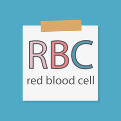 RBC Red Blood Celll acronym on a notebook paper- vector illustration