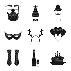 Isolated object of party and birthday symbol. Set of party and celebration vector icon for stock.