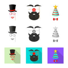 Vector design of party and birthday sign. Set of party and celebration vector icon for stock.