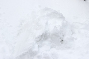 Naklejka na ściany i meble Snow cover deep white grey gray winter trace