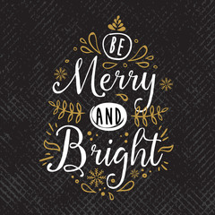 Merry Christmas. Typography. Vector logo, text design. Greeting card.