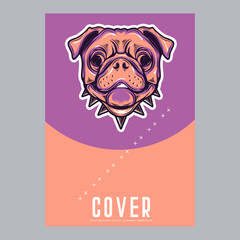 pug dog illustration with slogan - Vector 