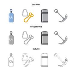 Vector design of mountaineering and peak logo. Set of mountaineering and camp vector icon for stock.