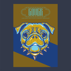 Pug Dog in a glasses. Vector illustration