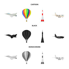Isolated object of plane and transport icon. Set of plane and sky stock vector illustration. © Svitlana