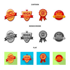 Isolated object of emblem and badge symbol. Set of emblem and sticker stock symbol for web.