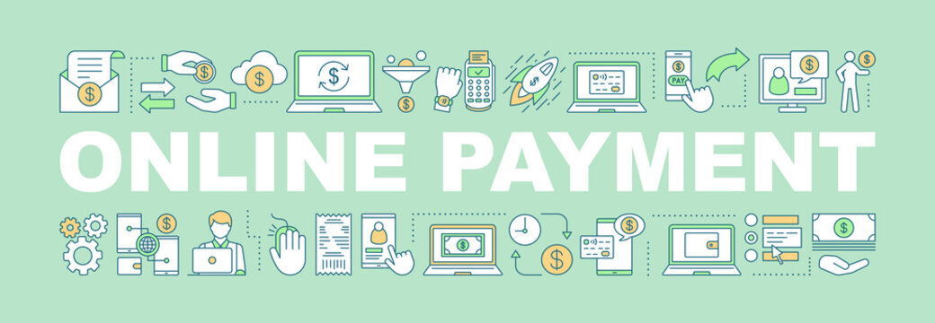 Online payment word concepts banner