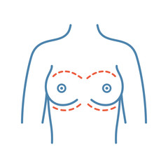 Breast augmentation color icon