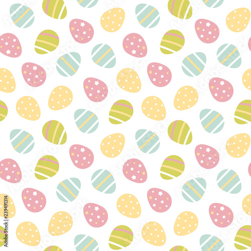 "Pastel colors cartoon style easter eggs seamless pattern background